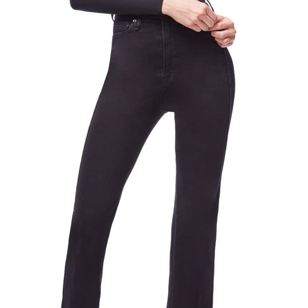 Good American Good Curve Straight Jeans, Black